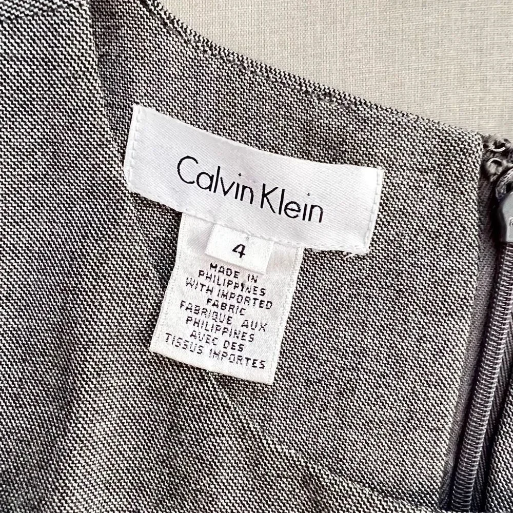 Calvin Klein Women's Sleeveless Professional Sheath Dress In Gray Size 4 - Picture 6 of 7